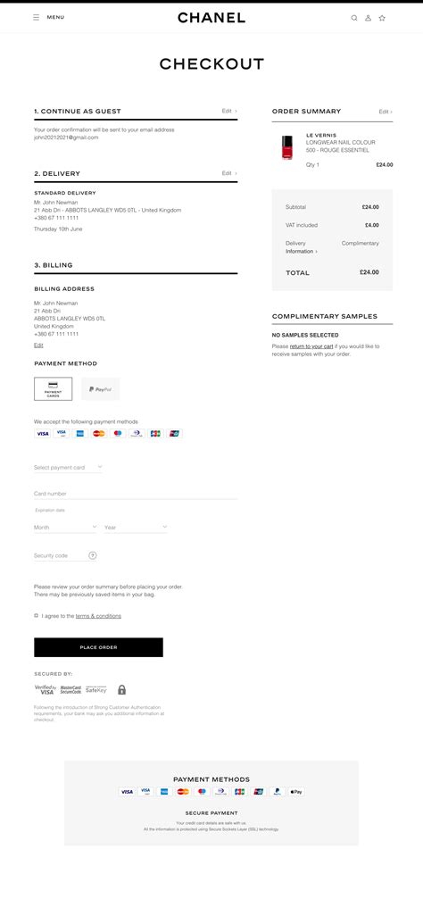 chanel payment options|chanel debit card.